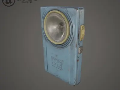 Military flashlight Low-poly 3D model