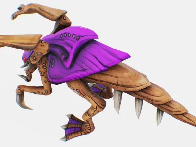 Alien Flea Monster Insect Creature Bug Lowpoly Zergling Low-poly 3D model