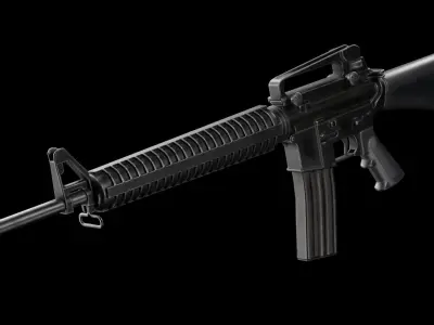 Low Poly M16 Assault Rifle Low-poly 3D model