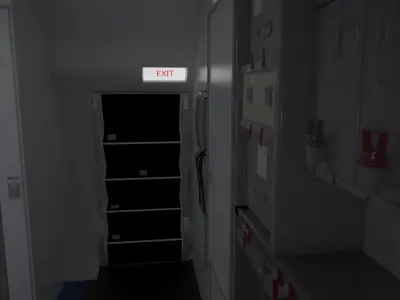 Airplane cabin 109 seats V2 3D model