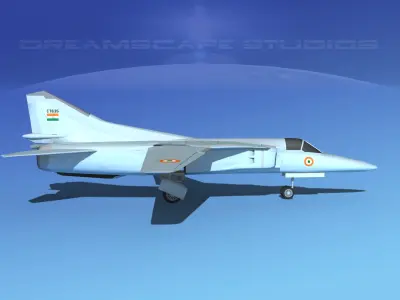 Mig-27 Flogger LP India Low-poly 3D model