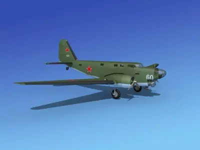 Douglas B-18A Bolo Russian 3D model