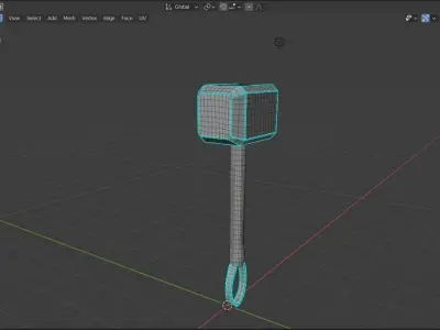  Thor Hammer Free low-poly 3D model
