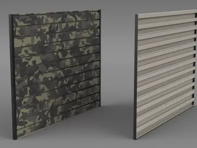 Modular Wall Woodland Camouflage 3D model