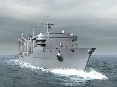 US Navy Supply-class fast combat support USS Low-poly 3D model