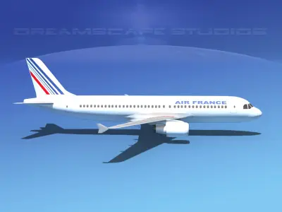 Airbus A320 LP Air France Low-poly 3D model