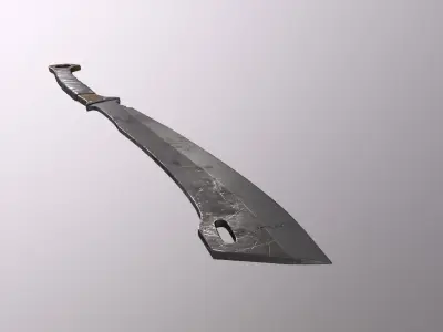 Big metal cleaver knife LowPoly Low-poly 3D model