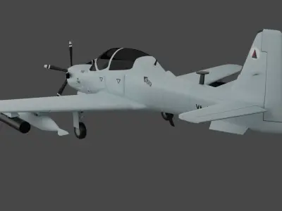 A-29 SUPER TUCANO - Flexible n Deadly For Counter-Insurgency - Low-poly 3D model