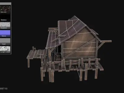 Fishing village asset 03 Low-poly 3D model