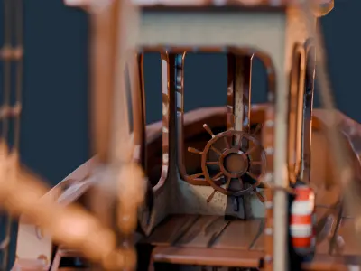 Low Poly Boat Low-poly 3D model