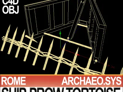 Ancient Rome Ship Prow Tortoise Siege Machinery 3D model