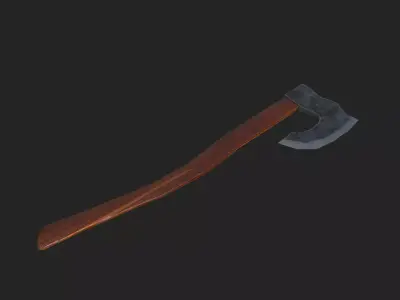 Medival Battle Axe Low-poly 3D model