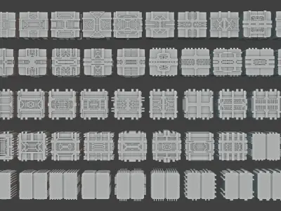 scifi storage box kitbash 3D model