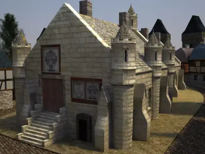 Medieval city Hall 3D model