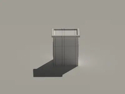 Low Poly Kiosk Stand Low-poly 3D model