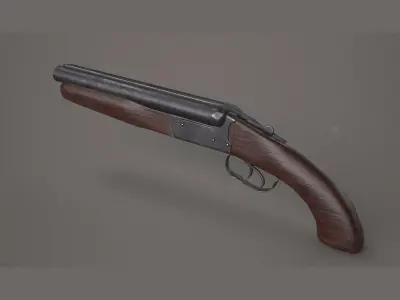 Sawed Off Shotgun - PBR Weapon and Game Ready Low-poly 3D model