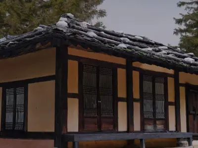 Korean Traditional Tiled House 3D model