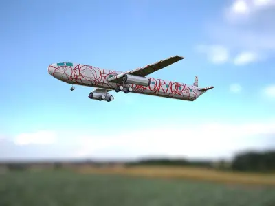 Airplane Flower Low-poly 3D model