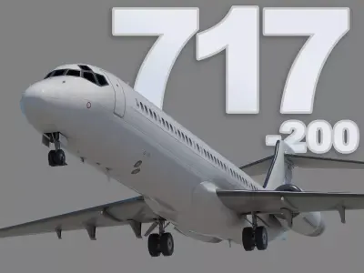 Boeing 717-200 Low-poly 3D model