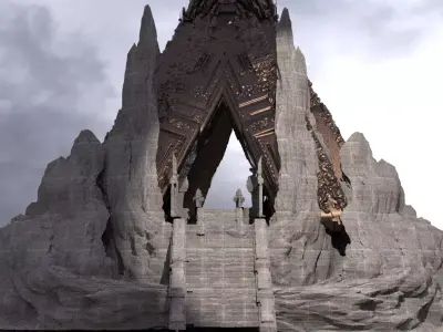 Great Hatshepsut temple cliff 3D model