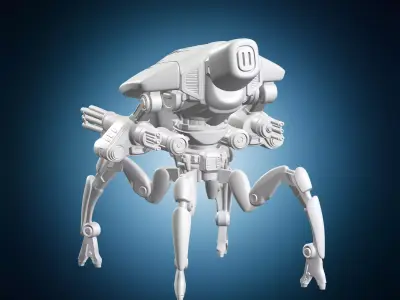 Futuristic Spider Combat Mech Robot 3D print model