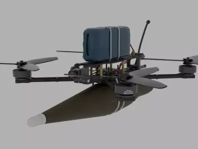 FPV kamikaze drone Low-poly 3D model