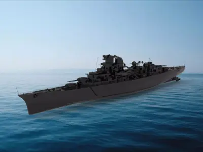 German cruiser Admiral Hipper 3D model