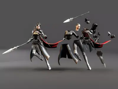 female warrior 3D model