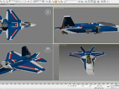 Lego creator  Plane 31039 3d model and bricks animation 3D model