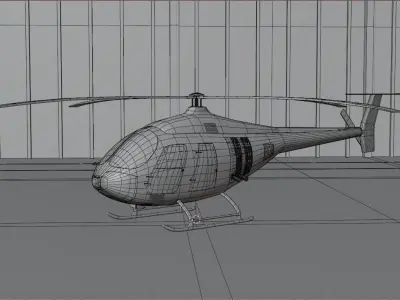 Helicopter Mi Mil 34 Low-poly 3D model
