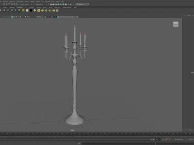 Candle Stand Maya Rigged Free low-poly 3D model