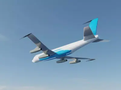 Model 717 Style Military Jet - Custom 1950s Transport Low-poly 3D model