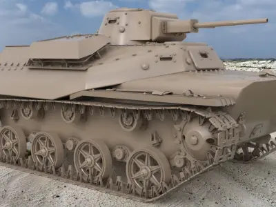 Tank T 40 Clay VRay 3D model
