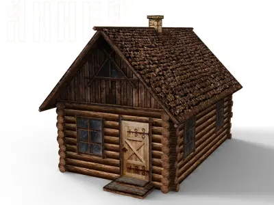 Constructor of wooden fortresses Low-poly 3D model