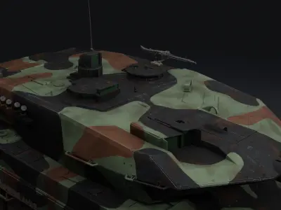 Leopard 2A6 Rigged MBT 3D model