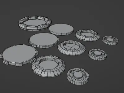 Cartoon Sci-Fi Mines Constructor Pack Free low-poly 3D model