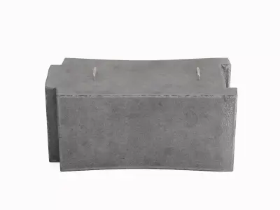 Concrete Traffic Barrier Set Low-poly 3D model