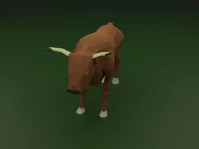 Low Poly Bull Low-poly 3D model