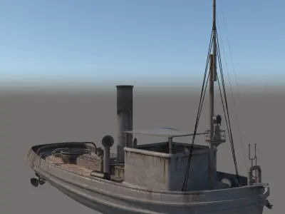 3d old boat 3D model