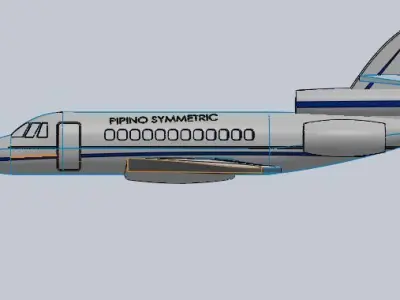 Dassault Falcon LX jet 3D model