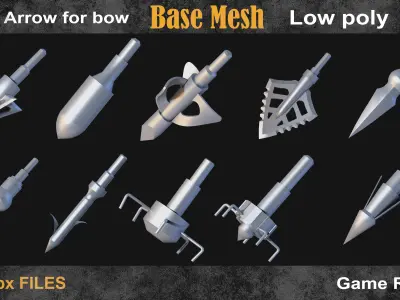 50 Arrow for bow basemesh vol 3 Low-poly 3D model