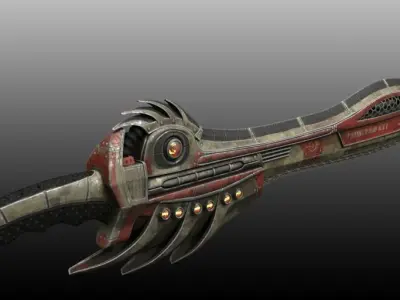 Sci-Fi Chain Sword Free 3D model