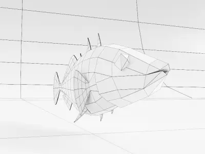 Stickleback fish low poly 3d model  Low-poly 3D model