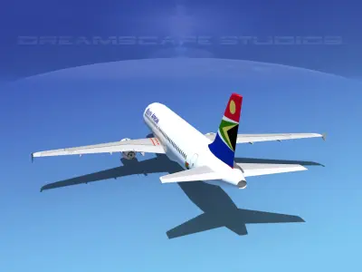 Airbus A320 LP South African Low-poly 3D model