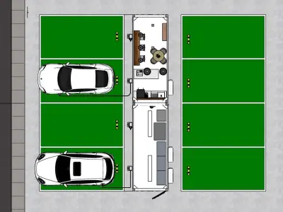 Container  EV Charger Station with Solar rooftop and Coffee shop 3D model