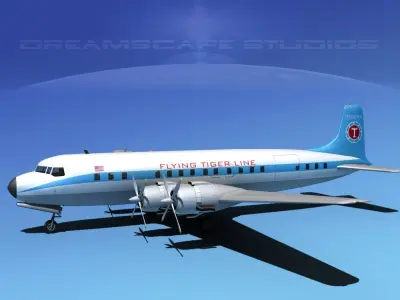 Douglas DC-7C Flying Tiger Line 3D model