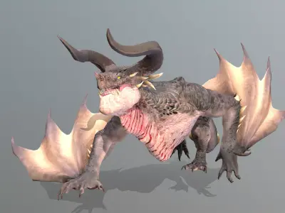 SAND DRAGON Sand Monster Walk and Attack  3D model