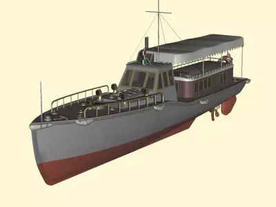 Imperial Japanese Navy 15m Secretary boat Free 3D model