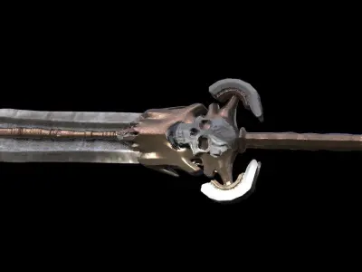 Grim Reaper Sword Stone Claymore 3D model