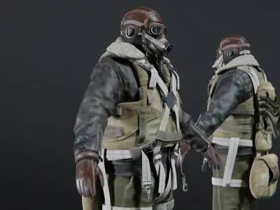  SOLDIER WWII USA Pilot 3D model